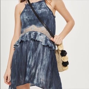 TopShop Boho Tie Dye Lace Mini Sun Dress